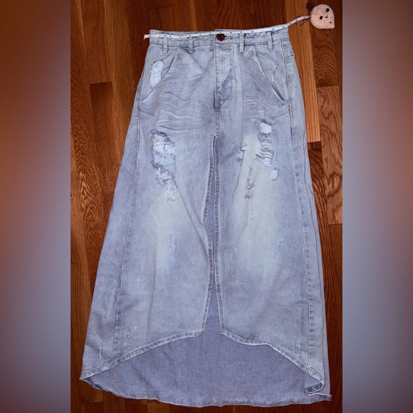 One Teaspoon split front denim mini skirt size 23/0 - Picture 1 of 4